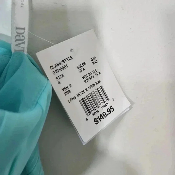 NWT! DAVIDS BRIDAL LONG MESH OPEN BACK BRIDAL DRESS. SIZE 4 - Picture 10 of 10